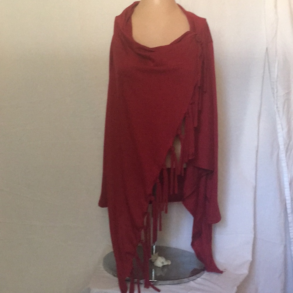 Crimson Longsleeve shawl